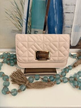 ALDO Blush Quilted Wristlet with Gold-Tone Turn Lock
